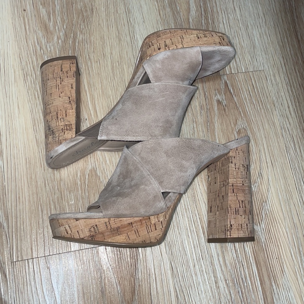Charles By Charles David Block Heel Platform Sand… - image 3